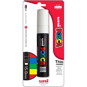 Posca: Uni Posca Paint Marker PC-17K, White, Extra Broad Chisel Tip 15.0mm
