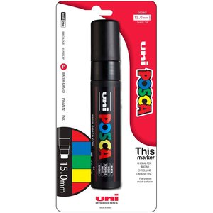 Posca: Uni Posca Paint Marker PC-17K, Black, Extra Broad Chisel Tip 15.0mm