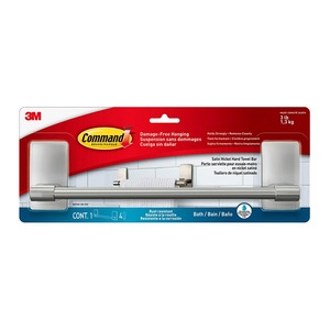 Command: Command Bath Hand Towel Bar Satin Nickel (BATH41-SN-ESF)