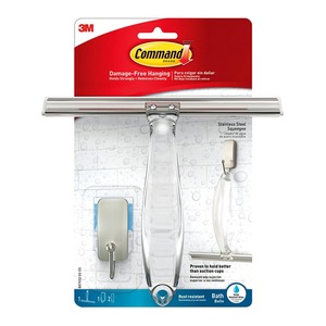 Command: Command Metal Bath Hook and Squeegee (BATH32-SS-ES)