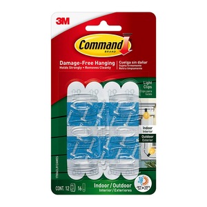 Command: Command Outdoor Light Clips 17006CLR12AWES Clear, Pack of 12