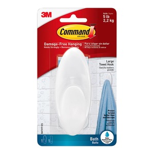 Command: Command Large Frosted Towel Hook (BATH17-ES)