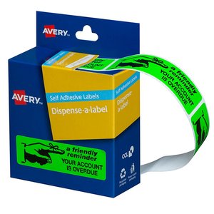 Avery: Avery Printed Labels Dispenser pack - 'FRIENDLY REMINDER'