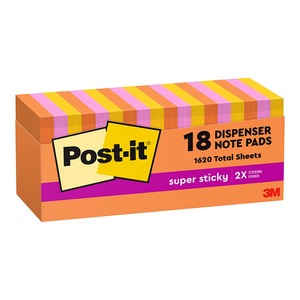 Post-it Super Sticky Pop Up Notes, Energy (Rio), 76 x 76mm, Pack of 18 (R330-18SSAU-CP)