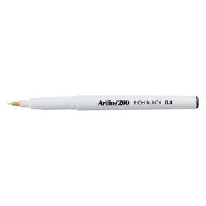 Artline 200NR Rich Black Fineliner Pen 0.4mm Black x 12's pack