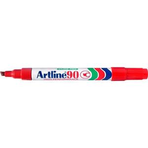 Artline: Artline 90 Permanent Marker 5mm Chisel Nib Red