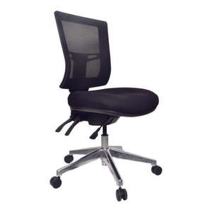 Buro Seating: Buro Metro II Mesh Back Ergonomic Office Chair, Polished Aluminium Base, Assembled