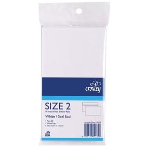 Croxley: Croxley 92mm x 165mm Envelope Size 2 Seal Easi Bond 25's Pack