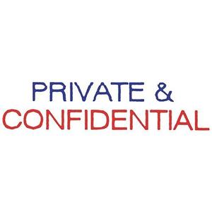 Dixon: Dixon PRIVATE & CONFIDENTIAL Self Inking Rubber Stamp, Red/Blue