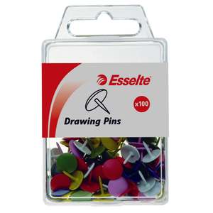 Esselte: Esselte Metalware Assorted Drawing Pins, Pack of 100