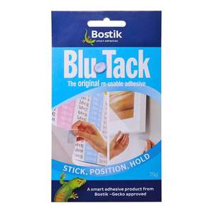 Bostik: Bostik Blu Tack 75gm, Reusable Adhesive Strips, Blue
