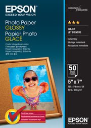 Epson: Epson 5" x 7" Glossy Photo Paper, 200gsm, Pack of 50 Sheets