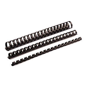 Fellowes Plastic Binding Coils, 21 Loop, 8mm, Black, Pack of 100