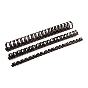 Fellowes Plastic Binding Coils, 21 Loop, 12mm, Black, Pack of 100