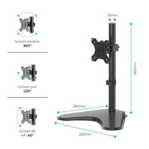 Fellowes Professional Series Freestanding Single Monitor Arm