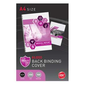 Gbc: A4 Gloss Black Binding Cover 250gsm x 100's