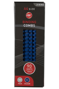 GBC Binding Comb 12mm, Blue, 21 Loop, Pack of 100