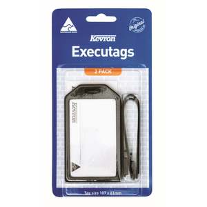 Kevron ID24 Executags, Black, Pack of 2