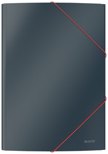 Leitz: Leitz Cosy A4 Folder, 3 Flap, Elastic Closure, Grey
