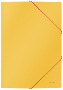 Leitz Cosy A4 Folder, 3 Flap, Elastic Closure, Yellow