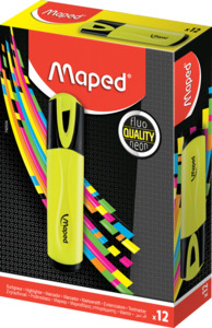 Maped FLUO'PEPS Highlighter Yellow, Box of 10