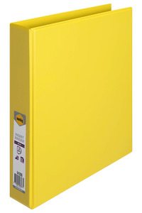 Marbig A4 Insert Cover Ring Binder, 38mm 2 D Rings, Yellow