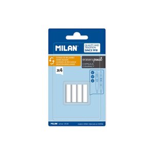 Milan Replacement Erasers for Compact Mechanical Pencils, Pack of 4