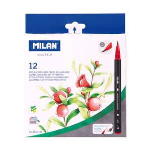 Milan: Milan Brush Tip Watercolour Markers, Assorted, Pack of 12