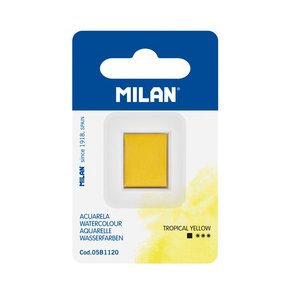 Milan Watercolour Paint Half Pan Refill, Tropical Yellow