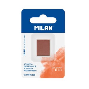 Milan Watercolour Paint Half Pan Refill, Lava Brown