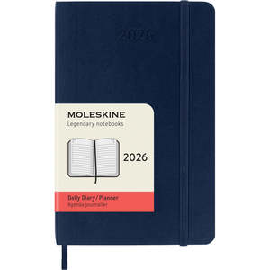 Moleskine: 2026 Moleskine 90mm x 140mm Coft Cover Pocket Diary, Day Per Page, Sapphire Blue