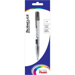 Pentel Techniclick Mechanical Pencil PD105T Clear Barrel 0.5mm Black Clip