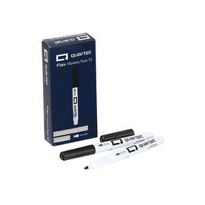 Quartet: Quartet Flex Markers, Bullet Tip, Black, Box of 10
