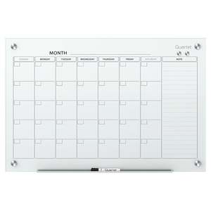 Quartet Infinity Glass Calendar Board 900mm x 600mm - White