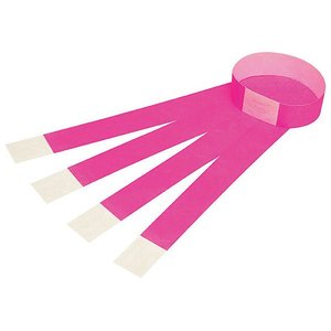 Rexel: Rexel ID Wristbands, Fluoro Pink, 100's Pack