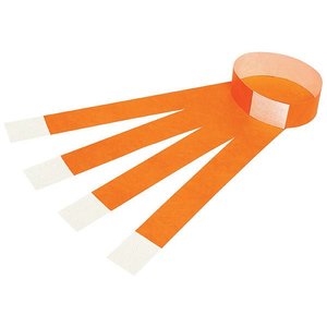 Rexel ID Wristbands, Fluoro Orange, 100's Pack