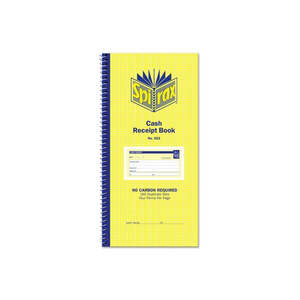 Spirax Cash Receipt Book, Numbered, 80 Duplicate Sets (553)