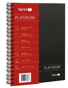 Spirax A4 Platinum Premium Black Polypropylene Cover Notebook, 200 Page (400)
