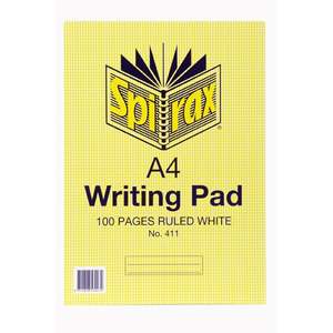Spirax A4 Writing Pad, Ruled, 100 Page (411)