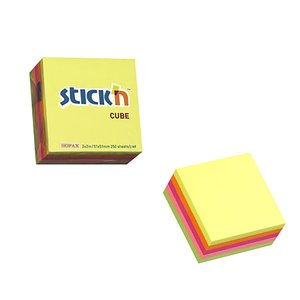 Stickn: Stick'n Note Cube 51x51mm 250 Sheets Neon