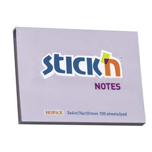 Stickn: Stick'n Notes, 76x101mm 100 sheet Pastel Purple