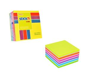 Stickn: Hopax Sticky Notes Neon & Pastel Colours 76 x 76mm Cube (21539)
