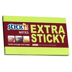 Hopax Extra Sticky Notes 76 x 127mm Neon Green