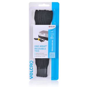 Velcro: Velcro 25mm x 200mm ONE-WRAP Reusable Hook & Loop 5 Pack Cable Ties, Self Gripping Super-Strong