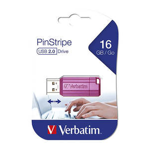 Verbatim: Verbatim Store'n'Go Pinstripe USB Flash Drive 16GB - Pink