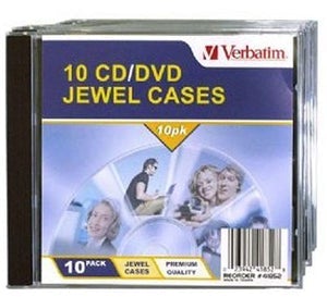 Verbatim: Verbatim CD/DVD Clear Jewel Cases - 10's Pack