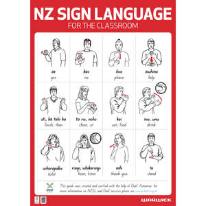Warwick Sign Language Classroom Wall Poster Chart, 594mm x 841mm