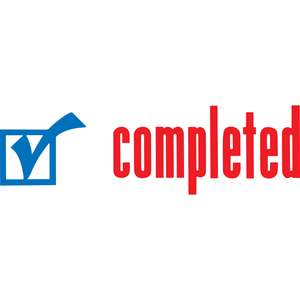 Xstamper: XStamper CX-BN 2026 COMPLETED With Icon Self Inking Rubber Stamp, Red/Blue