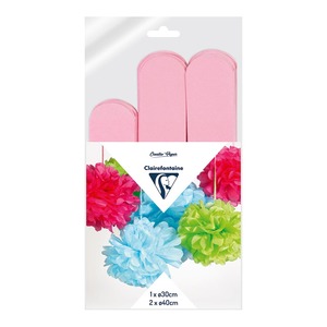 Clairefontaine: Clairefontaine Crepe Pompoms Pink, Pack of 3
