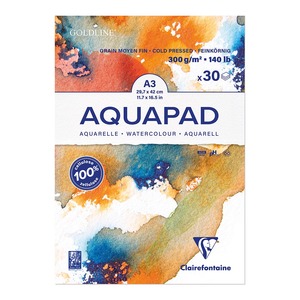 Clairefontaine: Goldline Aquapad, 300g, A3, 30 Sheets